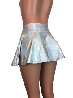 Metallic Fitted Rave Bottoms, Fitted Rave Mini Skirt For Spring, Fitted Rave Skirt For Spring, Spring Rave Fitted Skirt, Spring Fitted Rave Skirt, Fitted Metallic Mini Skirt With Lining, Fitted Rave Skirt For Club, Alien Astronaut, Mini Circle Skirt