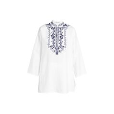 Loro Piana "Cam Sophia" blouse with an intricately embroidered neckline Collared split neckline Flared long sleeves Mini side slits Hip length Relaxed fit  Flax Dry clean Made in Italy Flare Long Sleeve, Embroidered Neckline, Loro Piana, Classic Italian, Long Sleeve Mini, Bergdorf Goodman, Hip Length, Tops Designs, Split