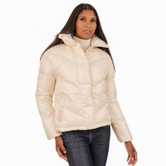 Protect yourself from the elements with this women's Fleet Street tailored short puffer jacket. Click on this WOMEN'S GUIDE to find the perfect fit and more! Protect yourself from the elements with this women's Fleet Street tailored short puffer jacket. Click on this WOMEN'S GUIDE to find the perfect fit and more! FEATURES 2 front snap closure pockets Adjustable drawcord hem Snap & zipper closure Elastic cuffs Long sleeves Fully linedFIT & SIZING 24-in. length from shoulder to hem Designed to hi Cream Quilted Puffer Jacket For Winter, Winter Cream Quilted Puffer Jacket, Quilted Cream Puffer Jacket For Winter, Winter White Down Puffer Jacket For Spring, Winter White Down Outerwear, Fitted Winter White Puffer Jacket For Fall, Cream Puffer Jacket For Spring, Spring Cream Puffer Jacket, Fitted Beige Puffer Jacket For Spring