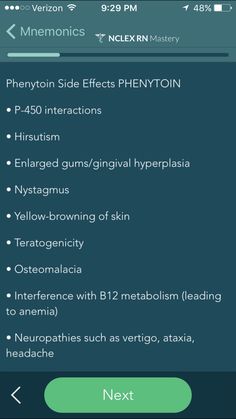 an iphone screen showing the different types of medicationss on it, including phenyron side effects phenylton