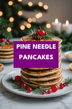 A photo of a  Pine Needle Pancakes a Christmas Pancake Recipes Pine Needles, Easy Christmas