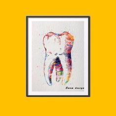 Dentist Art, Dental Posters, Molar Tooth, Teeth Art, Dental Office Decor, Painting Fabric, Dental Art, Dentist Office