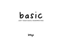 the words basic are written in black and white