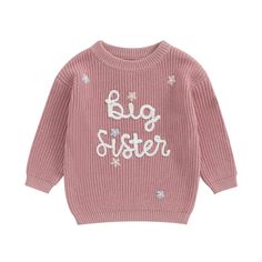 PRICES MAY VARY. Materia: Toddler sweater, soft and breathable, warm and skin friendly. This baby sweater feels very comfortable to wear. Toddler girl sweater, toddler sweaters girls, toddler knit sweater, infant sweater, newborn knit sweater. Features: Baby sweater, big sister, little sis, floral embroidery, knitted sweaters, so cute. Big sister outfit, little sister outfit, sister matching outfits, big sis outfit, matching sister outfits, baby girl sweater, baby girls' sweaters, baby knit swea Outfits Long Sleeve, Infant Baby Girl, Big Sister Little Sister, Winter Baby Clothes, Sister Outfits, Winter Pullover, Age 12