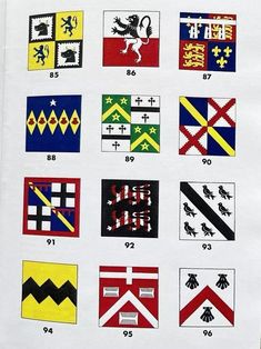 a white sheet with many different types of flags on it's sides and numbers in the middle