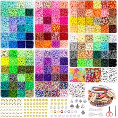 many different types of beads and accessories for making bracelets, necklaces and earrings