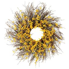 a wreath with yellow flowers on it