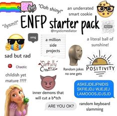 Enfp Starter Pack, Enfp T Personality Types, Bubbly Personality Aesthetic, Enfp Aesthetic Vibe, Enfp Girlfriend, Enfp Mood, Intj And Enfp