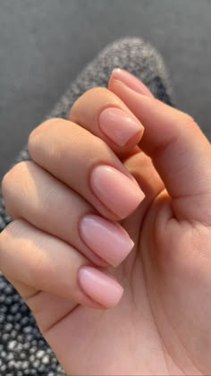 Plain Short Acrylic Nails, Gel Nails Plain, Simple Plain Nails, Cute Plain Nails, Plain Acrylics, Plain Short Nails, Neutral Nail Color, Office Nails, Plain Nails