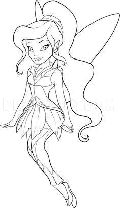 the tinkerbell fairy coloring page