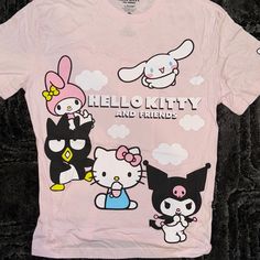 Questions? Leave A Comment Below! Casual Pink Hello Kitty T-shirt, Y2k Crew Neck T-shirt With Cat Print, Trendy Cotton T-shirt With Hello Kitty Print, Trendy Pink Hello Kitty T-shirt, Harajuku Style Tops With Hello Kitty Print, Harajuku Style Hello Kitty Print Top For Streetwear, Kawaii Hello Kitty Print Crew Neck Top, Harajuku Hello Kitty Crew Neck Top, Trendy Hello Kitty Print Short Sleeve T-shirt