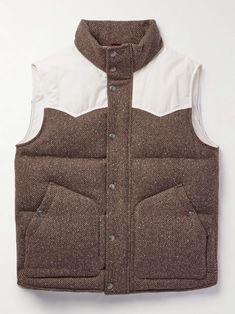 Shop BRUNELLO CUCINELLI Cotton-Blend and Herringbone Wool and Cashmere-Blend Down Gilet, Explore the latest in-season BRUNELLO CUCINELLI collection today on MR PORTER Hooded Gilet, Double Rl, Brunello Cucinelli Men, Suede Vest, Wool Vest, Outerwear Vest, Quilted Vest, Fine Fabric, Mr Porter