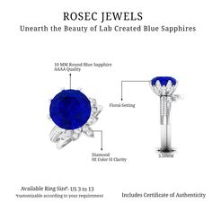 an info sheet describing how to use the blue sapphire ring