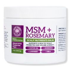 MSM + ROSEMARY Scalp Nutrients Balm - Qhemet Biologics | Ulta Beauty Hair Rosemary, Skin Care Guide, For Healthy Hair, Hair Volume, Holistic Remedies, Ayurvedic Herbs, Hair Follicles, Makeup Bag Organization, Anti Aging Facial