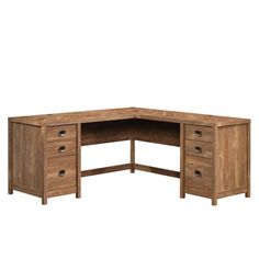 an l shaped desk with drawers on each side