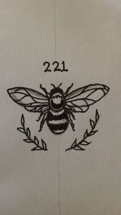 a drawing of a bee with the number twenty on it