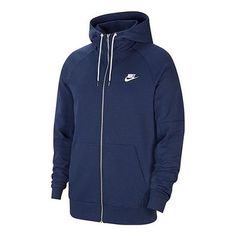 Nike Sports Cozy Full-Zip Hooded Jacket Blue CU4456-410 (Men's) Blue Sportswear Hoodie With Double-lined Hood, Blue Hoodie With Double-lined Hood, Nike Blue Functional Hoodie, Nike Casual Track Jacket For Winter Sports, Nike Casual Hooded Jacket With Drawstring, Nike Sports Hooded Jacket With Ribbed Cuffs, Nike Hoodie For Winter Sports, Nike Hooded Hoodie For Winter Sports, Navy Athleisure Hoodie With Double-lined Hood