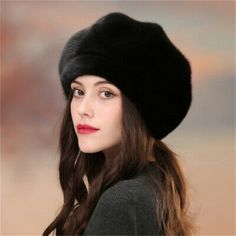 (eBay) Women's 100% Real Mink Fur Hat Cap Luxury Beret Warm Ski Outdoor Beanies Earlaps Classic Winter Beret, Classic Winter Beret One Size, Winter Brimmed Cloche Hat, Winter Brimmed Cloche Hat One Size, Classic Beret For Winter, Winter Flat Cap Hat, Winter Flat Cap Hat One Size Fits Most, Winter Black Mini Hats One Size, Winter Flat Cap One Size Fits Most