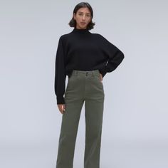 Nwt Never Worn Everlane Organic Wide Leg Pants In Kambaba (Like An Olive Green). Size 2. Selling Because It Doesn’t Fit And The Return Window Has Closed! Versatile Full-length Winter Pants, Winter Relaxed Fit Wide Leg Pants, Everlane Cotton Bottoms For Workwear, Chic Cotton Bottoms By Everlane, Chic Everlane Cotton Bottoms, Everlane Cotton Workwear Pants, Everlane Cotton Relaxed Fit Pants, Everlane Relaxed Fit Cotton Pants, Everlane Fall Workwear Pants