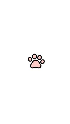 a dog's paw is shown in pink and black on a white background,