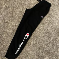 Champion Women’s Joggers Size Small Brand New. Black! You Will Love! Fitted Black Sweatpants With Letter Print, Champion Joggers, Champion Sweats, Cuffed Sweatpants, Sweat Women, Champion Sweatpants, Athletic Sweatpants, Jumpsuits Women, Champion Pants