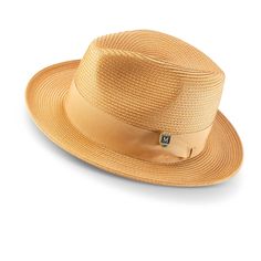 Make a statement with our eye-catching Tan Braided Wide Brim Pinch Fedora Matching Grosgrain Ribbon Hat H42! Crafted from a lightweight polyester blend and featuring a stylishly braided pinched crown, a matching grosgrain ribbon, and a wide 2 1/2" brim, this fedora is sure to turn heads. Plus, with the addition of an elegant Montique pin, your look will truly stand out. Ready to rock the house? Braided Hat Matching Grosgrain Ribbon Pinch Crown Montique Pin No Lining Fedora Wide Brim Solid Color Classic Gold Fedora With Curved Brim, Gold Wide Brim Classic Fedora, Classic Gold Wide Brim Fedora, Classic Gold Fedora With Short Brim, Classic Gold Brimmed Fedora, Classic Gold Flat Brim Fedora, Classic Flat Bill Hat For Spring, Casual Gold Straw Hat With Curved Brim, Classic Gold Beach Hat