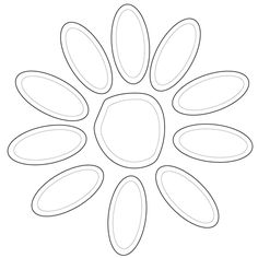 a drawing of a flower that is in the shape of a sunflower on a white background