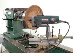 a machine that is working on some wood