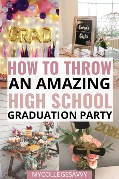 How to throw an amazing high school graduation party Planning Graduation Party, Graduation Party Ideas 2024 Girl, Senior Graduation Party Ideas 2024, Graduation Party Crafts, Unique Graduation Party Ideas Decoration, Graduation Boy Party Ideas, Open House Decorations Graduation, Graduation 2024 Party Ideas, Senior Open House Ideas Grad Parties