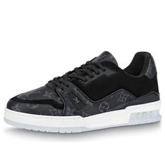 LOUIS VUITTON Trainer Sneaker 'dark Grey Monogram' 1A8PU8 Luxury Black Sneakers With Embossed Logo, Luxury Black Sneakers With Logo Print, Luxury Black Sneakers With Logo, Louis Vuitton Trainer, Louis Vuitton Trainers, Limited Edition Sneakers, S Monogram, Apparel Shop, Sports Sneakers