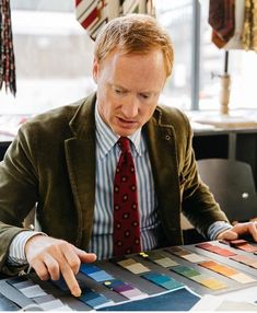 Tweed Run, Grandpa Style, Blue Plaid Shirt, Knit Tie, Somerset, Blue Plaid