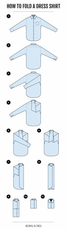 How to Fold Formal Shirt Simpul Dasi, Kemeja Lelaki, Shirt Folding, Clothes Organization Diy, Seni Dan Kraf, How To Fold, Kraf Diy, Folding Clothes, Simple Life Hacks