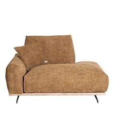 a brown couch with two pillows on it