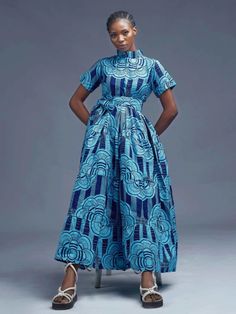 Olori Maxi Dress – Elisamama Ole Miss Game Day, Shweshwe Dresses, Top Sewing, Dresses Xxl, Africa Fashion, Ole Miss, Band Collar, Wardrobe Style, Tier Skirt