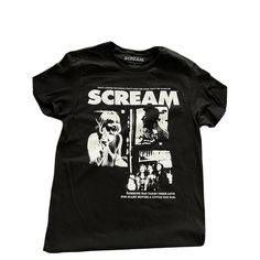 Scream Mens T-Shirt - Don't Answer The Phone Movie Poster Image. Unisex Medium Horror Movie Graphic Tees, Scream Tshirts, Scream T Shirt, Scream Shirt, Horror Shirts, Cafe Black, Boat Shirts, Harley Davidson T Shirts, Fire Fits