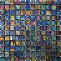 colorful glass mosaic tile with multicolored squares