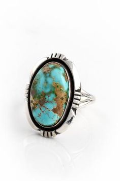 Navajo Royston Turquoise Ring (Size 7.25) – Silver Eagle Gallery Naples Turquoise Jewellery, River Phoenix, Zuni Jewelry, Turquoise Jewelry Native American, Southwest Jewelry, Real Jewelry, American Southwest, Royston Turquoise, Native Jewelry