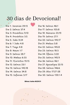 a pink poster with the words 30 dias de devoronal