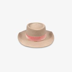 Our bolero style gambler wool felt hat, combines a timeless design with a boho-chic look. Crafted from luxurious wool, this gambler hat features a hand dyed ombre silk velvet band with torn edges for an elegant and edgy finish touch.   100% wool Tall crown: 11 cm | 4. 33" Brim: 7. 5 cm | 2. 95" Color: sand grey UPF 50+ Handmade in Ecuador Features a hand dyed ombre silk velvet band Adjustable inner sweat band for flexible fit Material: 100% wool and handmade by artisans in Ecuador.  Care: Spot c Adjustable Fur Felt Cloche Hat With Flat Brim, Western Fur Felt Boater Hat With Curved Brim, Western Boater Hat With Curved Brim In Fur Felt, Beige Fitted Felt Hat With Flat Crown, Bohemian Fur Felt Fedora Hat, Bohemian Fur Felt Fedora, Bohemian Fur Felt Hat With Flat Brim, Chic Brimmed Fur Felt Hat Band, Chic Wool Hat Bands