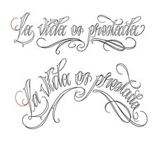 some type of calligraphy that is in different colors and font styles, with the words written