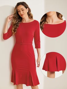 Shop Allegra K for business elegant boat neck half sleeve pleated midi solid dress you are looking for, get more women's dresses for yourelf. Order now! Free Returns! Business Elegant, Red S, Solid Dress, Dress Red, Half Sleeve, Boat Neck, Women's Dresses, Half Sleeves, Order Now