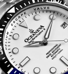 Discover Timeless Elegance with the Oceaneva™ Deep Marine Explorer II Titanium Watch In a world where every second counts, mark yours with distinction. The Oceaneva™ Men's Deep Marine Explorer II 1250M Titanium Watch doesn't just tell time; it tells your story. A narrative built on adventure, success, and the significant milestones that define you. Crafted for the select few, this limited-edition masterpiece is where quality meets exclusivity, creating a legacy to pass down through generations. Business White Watches With Date Indicator, White Business Watches With Date Indicator, Classic White Automatic Watch, White Automatic Business Watch, White Business Chronograph Watch, Timeless White Round Dial Watch Accessories, Timeless White Quartz Watches, Timeless White Watch Accessories With Round Dial, White Automatic Timeless Watch