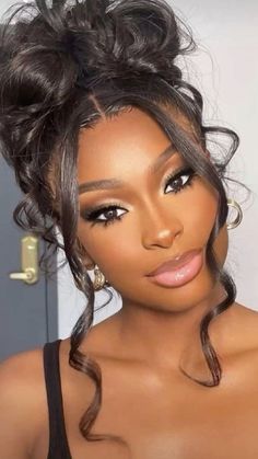 16 Hairstyles, Party Make-up, Black Wedding Hairstyles, Pageant Hair, Pelo Afro, Braut Make-up, Ponytail Styles, Bridal Hair And Makeup