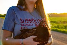 Surround Yourself With Chickens Not Negativity   #lemonlorraines #tees #chickens #nonegativity #farmlife #lovechickens Surround Yourself, Comfy Fashion, Go Shopping, Lorraine, Funny Animals, Lemon