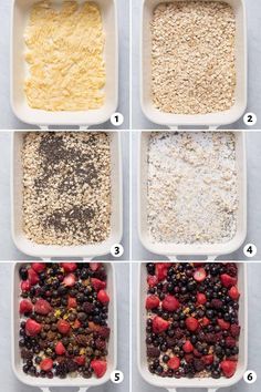 the steps to make an oatmeal and berries breakfast casserole recipe