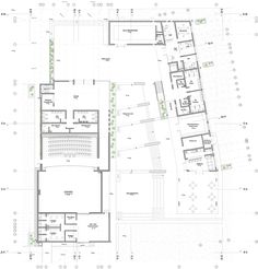 an architectural drawing shows the floor plan for a building that is being constructed into two levels