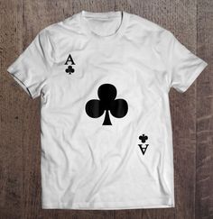 Ace Of Clubs Deck Of Cards Halloween Costume T-shirt Halloween Crew Neck Tops With Logo Print, Crew Neck Tops With Logo Print For Halloween, Halloween Crew Neck T-shirt With Logo Print, Halloween Logo Print Crew Neck T-shirt, Cards Halloween Costume, Ace Of Clubs, Cards Halloween, Poker Card, T Shirt Costumes