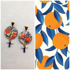 Hand Painted earrings. Greek fruits Citrus Orange earrings. Statment Dangle Colorful Art earrings. Inspirational Greek jewelry gift for her Material used  acrylic paint, lazer cur  wooden earrings , resin, crystal steel elements, agate, hawlite beads size length 4.0cm x with 8,0cm This beautiful pair of painted earrings goes with official and casual clothes and it is suitable for everyday use and special events. Also, it can be the best gift for any occasion (gifts for birthday, anniversary gift, best friend gift, wedding gift, Christmas gift, Easter gift, Mother's Day, business gift, office celebration gift). Your new earrings will be posted with register mail within 1-4 bussiness day after payment is cleared.  Feel free to contact me if you have any question. Thank you for visiting my sh Dangle Art, Hand Painted Earrings, Earrings Resin, Painted Earrings, Orange Earrings, Art Earrings, Greek Jewelry, Crafts Jewelry, Hand Embroidery Art