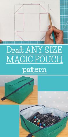 the instructions for how to make an easy storage pouch