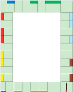 an image of a board game with squares and lines on the sides, including one white square